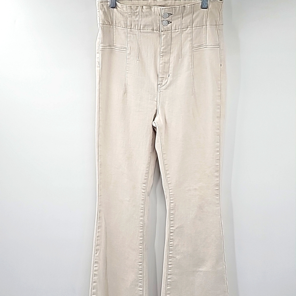 Free People Jayde‎ Flare Leg High Waist Boho 70's Vibe Stretchy Jeans